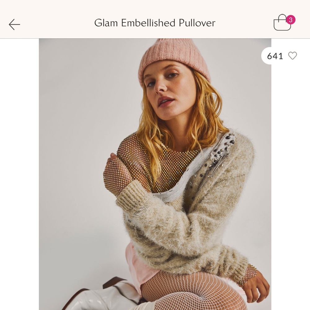 Free people Glam Embellished Pullover